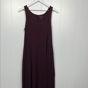 Universal Standard Womens Dress 2XS Burgundy Sleeveless Maxi Pockets Hi-Low New
